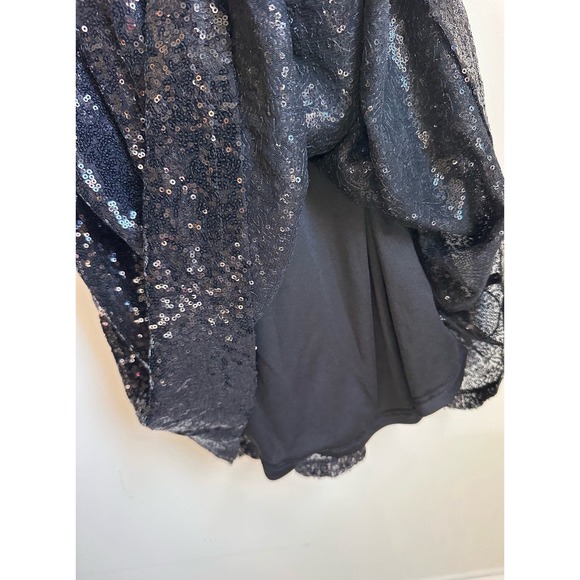 NWT Kate Kasin Long Black Sequin Maxi Dress 2 XS‎ Womens Sleeveless V Neck - Picture 8 of 12